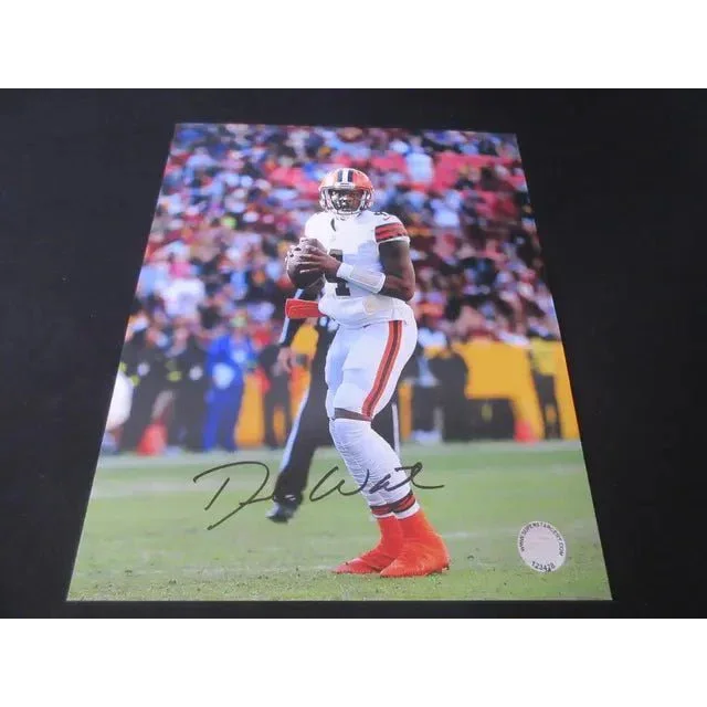 Autographed Deshaun Watson Cleveland Browns football photo with COA for fans