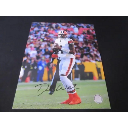 Autographed Deshaun Watson Cleveland Browns football photo with COA for fans