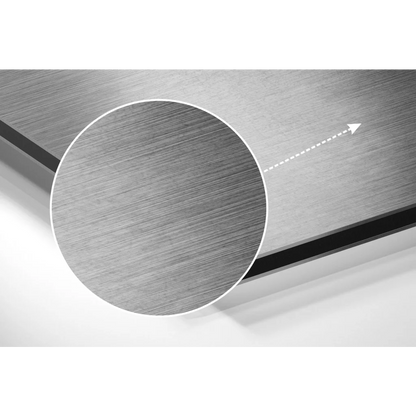 Brushed aluminium dibond wall art panel with sleek stainless finish