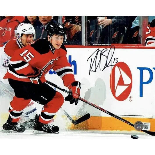 Autographed hockey puck from Devils autographed sports memorabilia collection