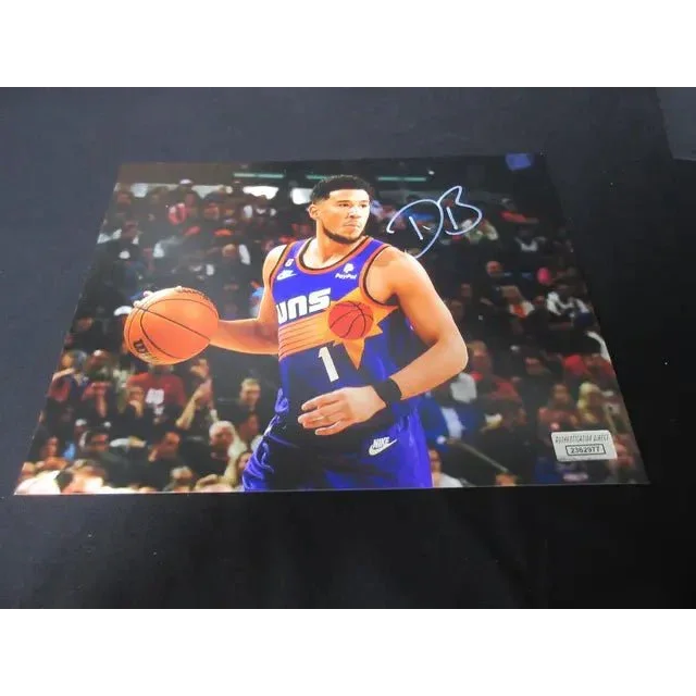Autographed Devin Booker Phoenix Suns 8x10 photo dribbling basketball with COA