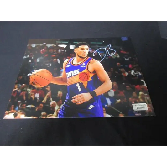 Autographed Devin Booker Phoenix Suns 8x10 photo dribbling basketball with COA