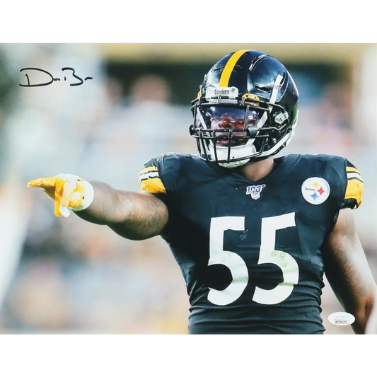 Autographed Devin Bush Steelers 11x14 photo with jersey and JSA authentication