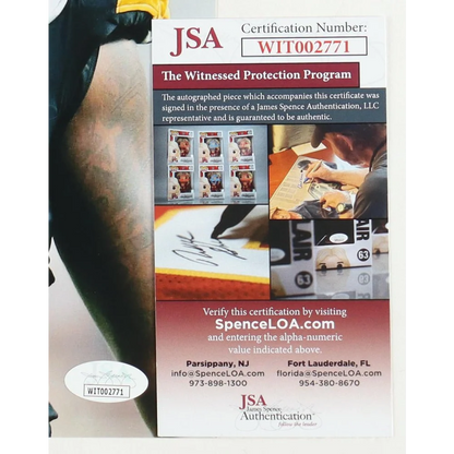 Certificate of authenticity for Devin Bush signed Steelers 11x14 photo with JSA auth