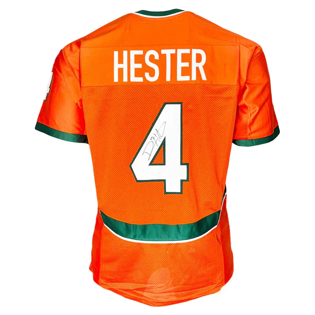 Devin Hester autographed Miami Hurricanes custom jersey orange #4