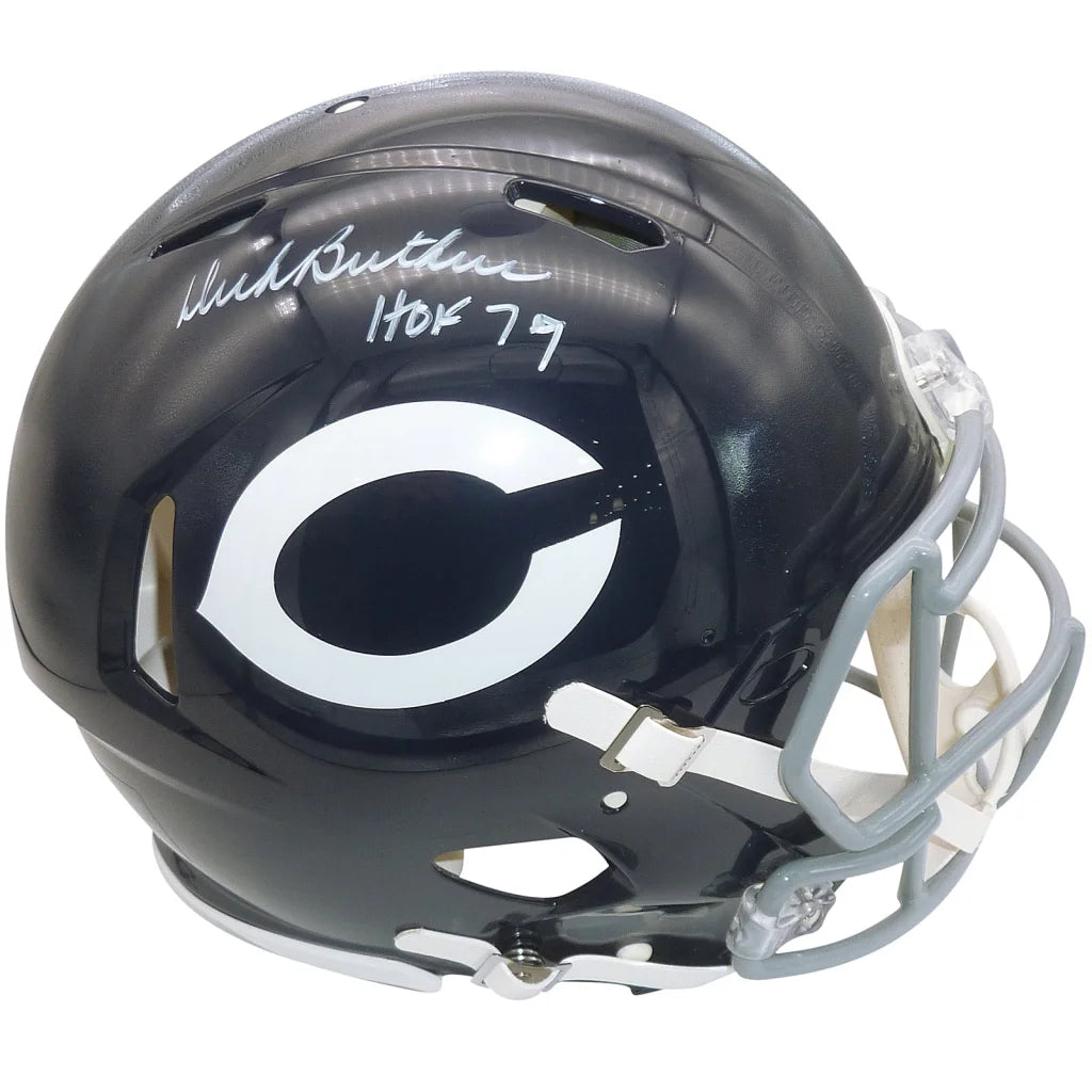 Dick Butkus autographed Chicago Bears throwback helmet with HOF 79