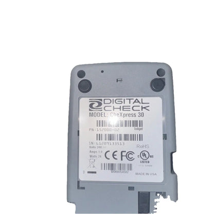 Gray Digital Check CheXpress 30 CX30 InkJet check scanner with white label
