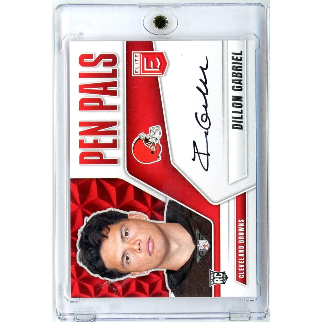 Dillon Gabriel Cleveland Browns autographed red white card in sleeve