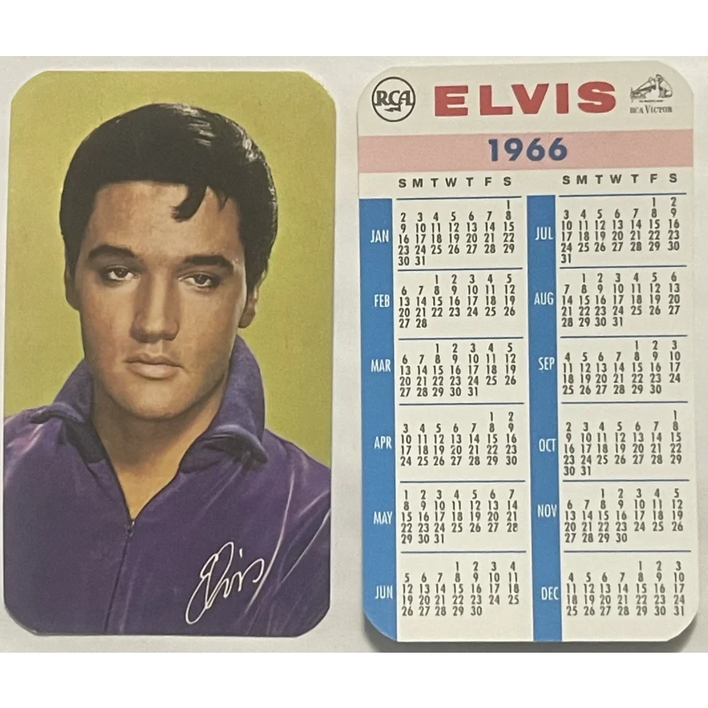 Elvis Presley 1966 calendar card from rare RCA promo book collection