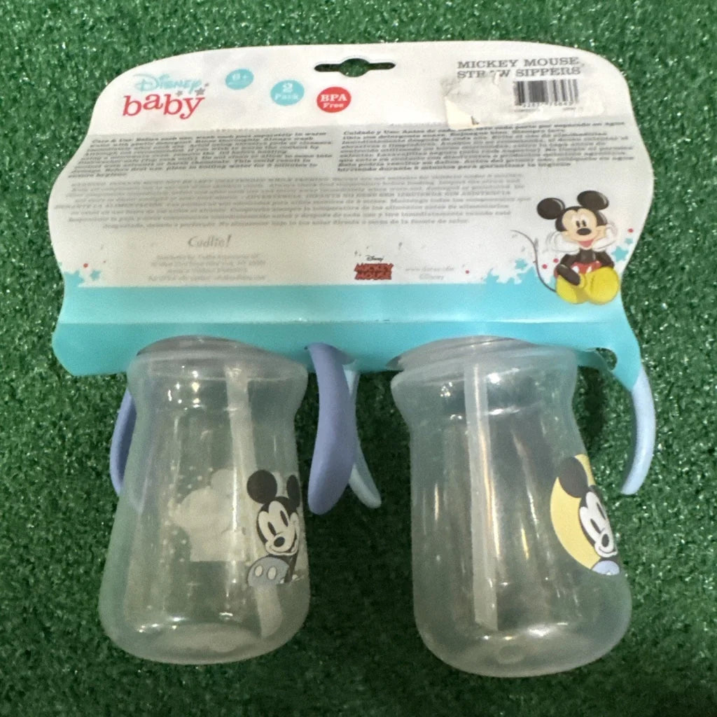 Disney baby Mickey Mouse sippy cups 10 oz 2 pack with blue handles