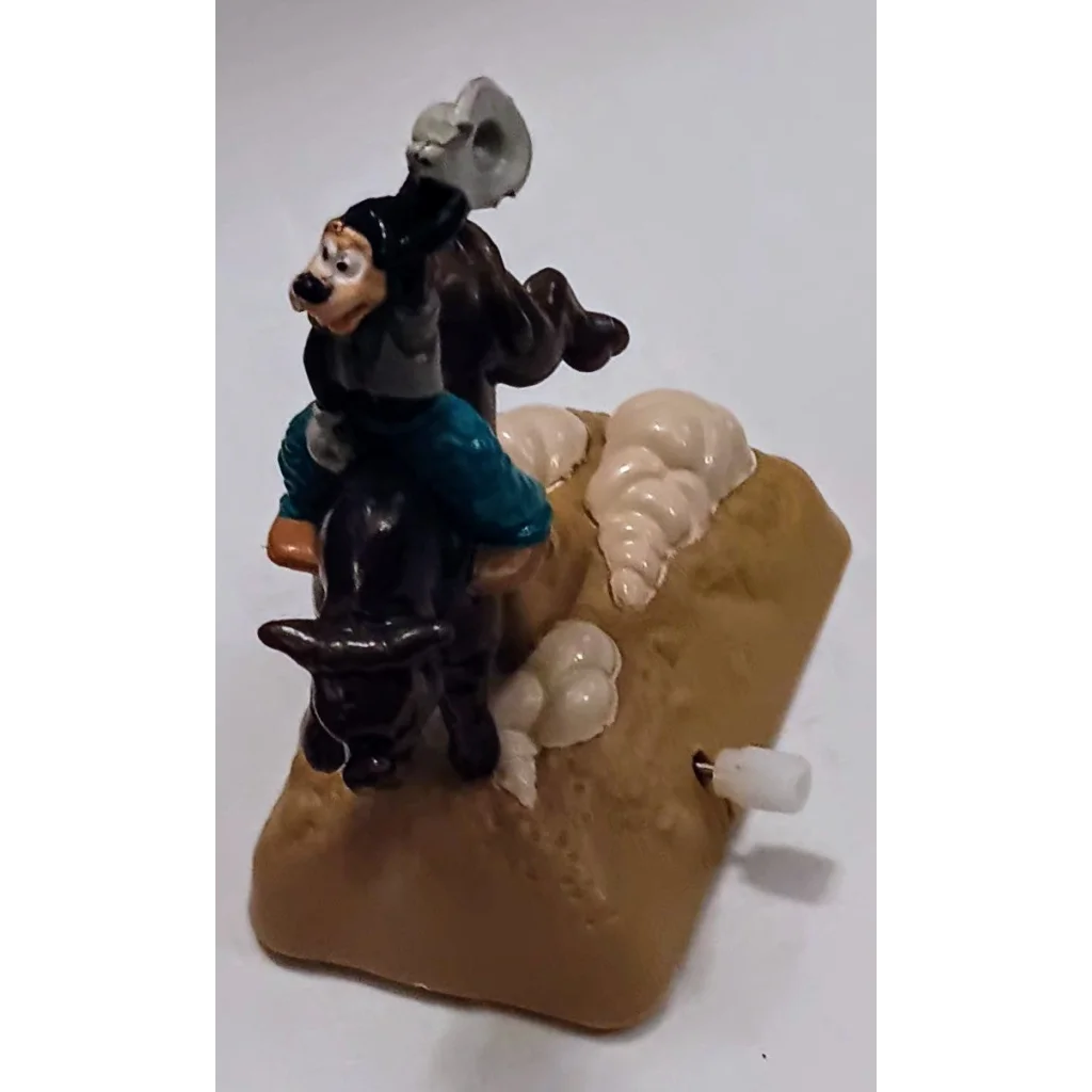 Burger King Kids Club bull rider goofy figurine on teal bull toy 1995