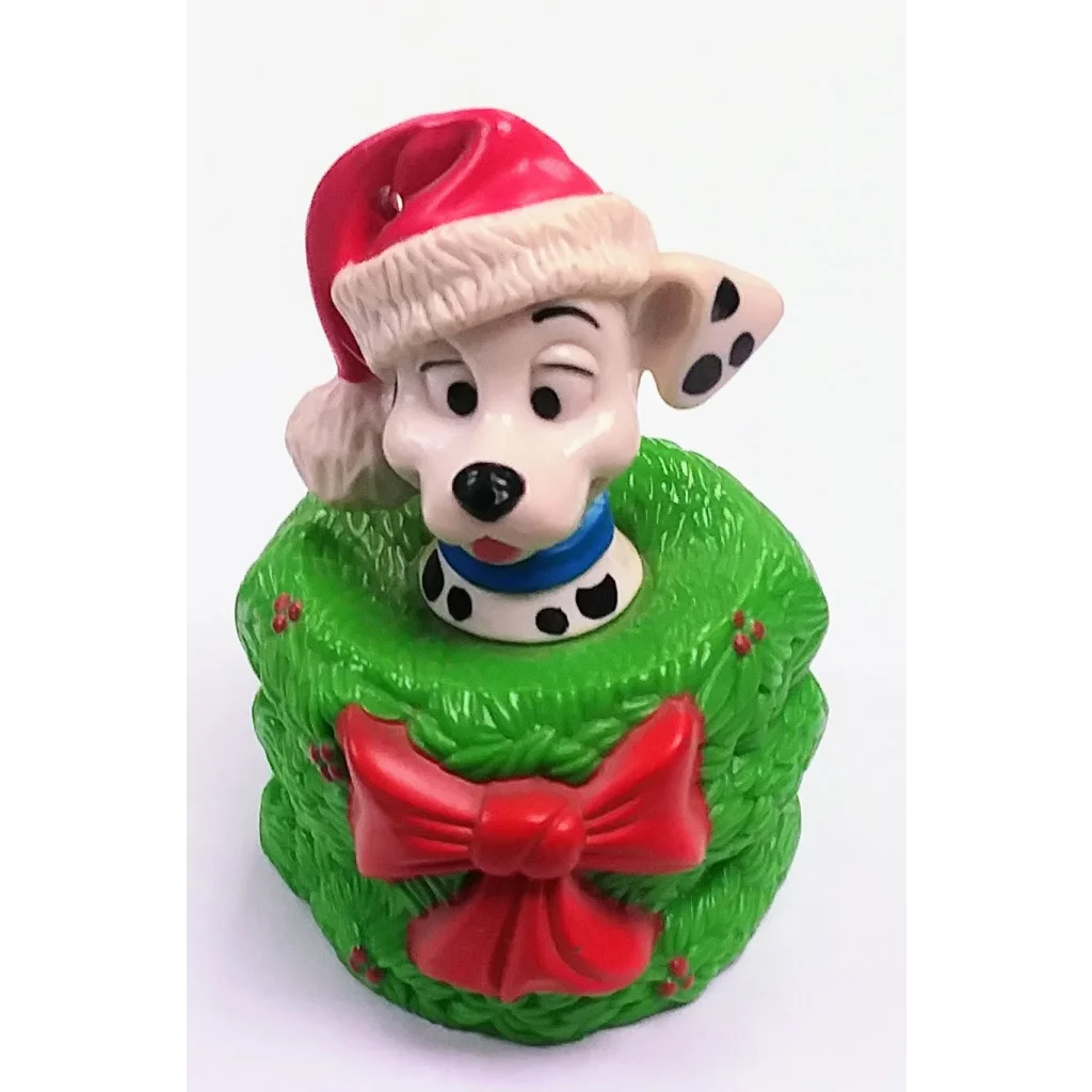 Vintage 101 Dalmatians Happy Meal toy Christmas wreath puppy cookie jar