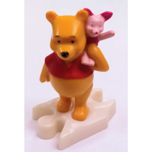 Vintage Winnie the Pooh and Piglet Happy Meal toy puzzle piece from 2000