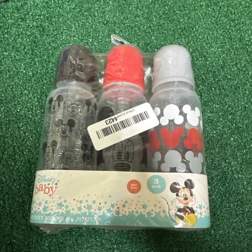 Disney Mickey Mouse baby bottles 9 oz 3 pack sealed new