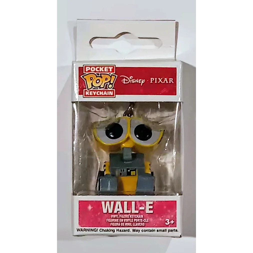 Cute yellow and gray Wall-E Disney Pocket Pop keychain with big eyes