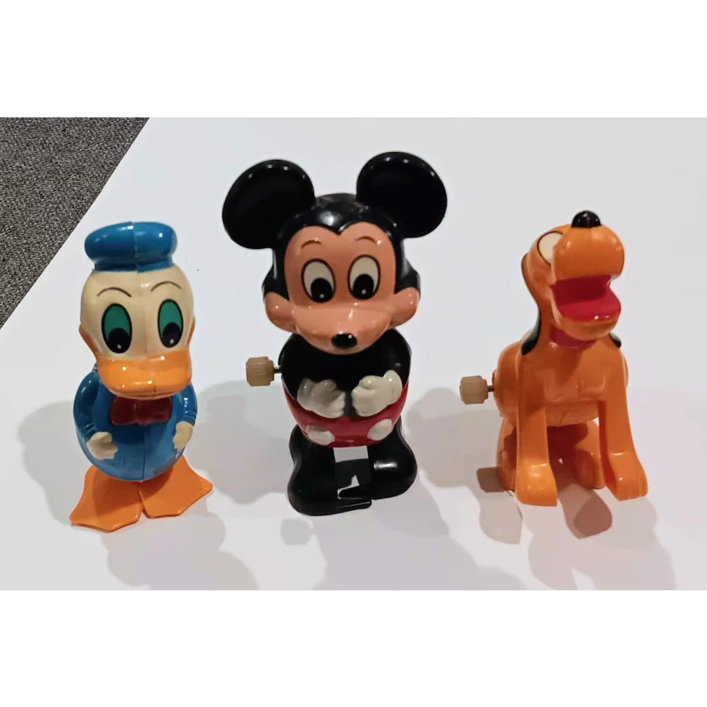 Classic Disney Wind Up Mickey Mouse Toy Set with black body, red pants and white shirt