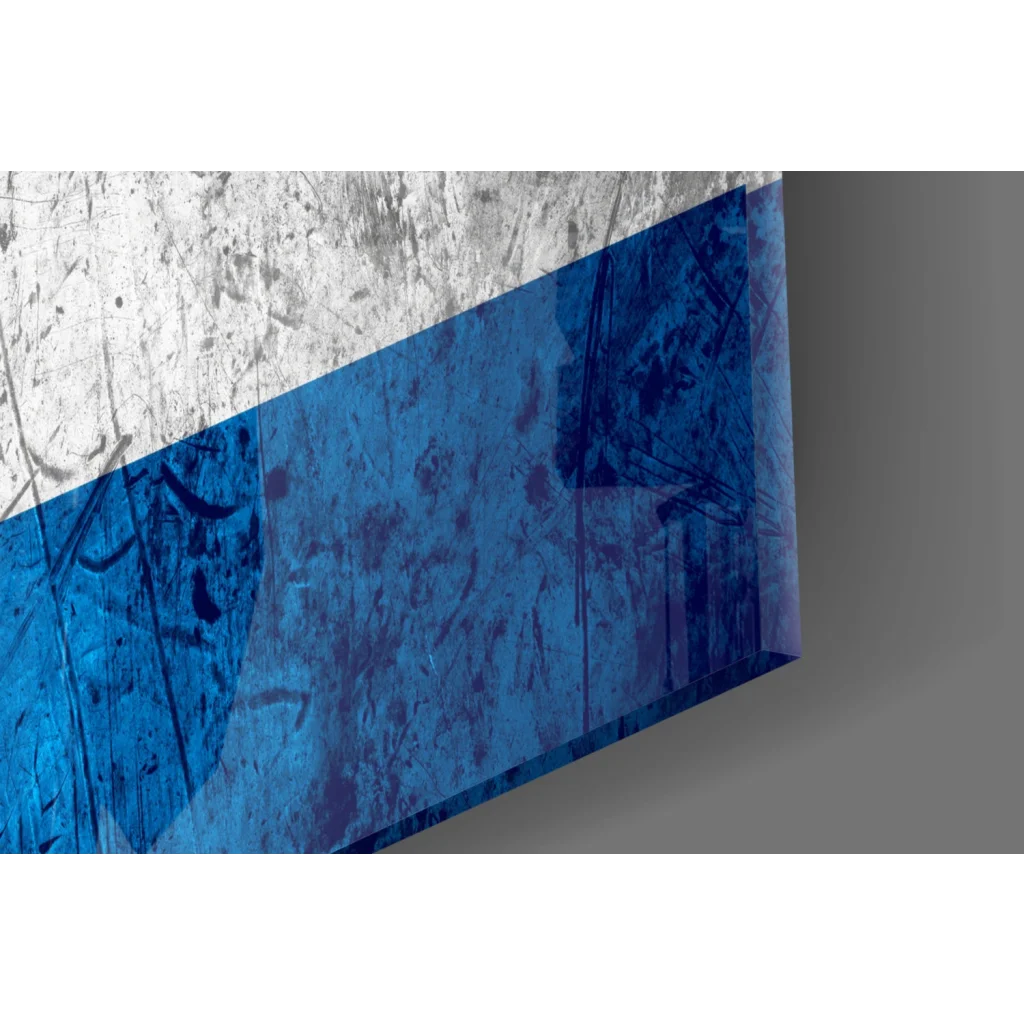 Distressed Cuban flag canvas wall art with bold grunge texture