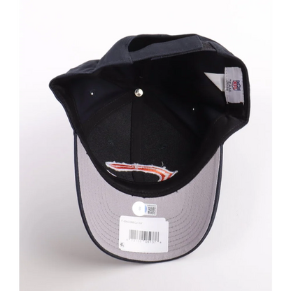 Black Chicago Bears cap signed by DJ Moore with gray underside brim and Beckett Auth