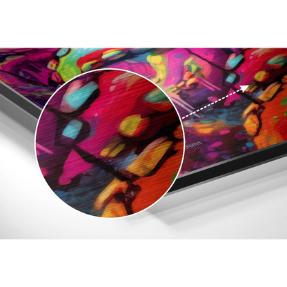 Vibrant Abstract Art on Brushed Aluminium Dibond Print | Modern Wall Art Decor | vintageantiquesgifts.com