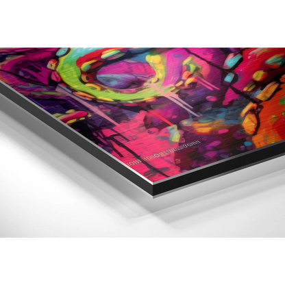 Vibrant Abstract Art on Brushed Aluminium Dibond Print | Glass Wall Art Print | vintageantiquesgifts.com
