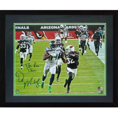 DK Metcalf autographed deluxe framed 16x20 Seattle Seahawks photo