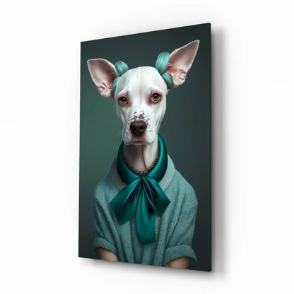 Chic Teal Pup Portrait Canvas Wall Art | Insigneart USA | vintageantiquesgifts.com
