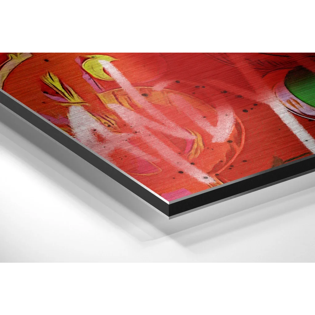 Vibrant Abstract Art on Brushed Aluminium Dibond Print | Glass Wall Art Print | vintageantiquesgifts.com