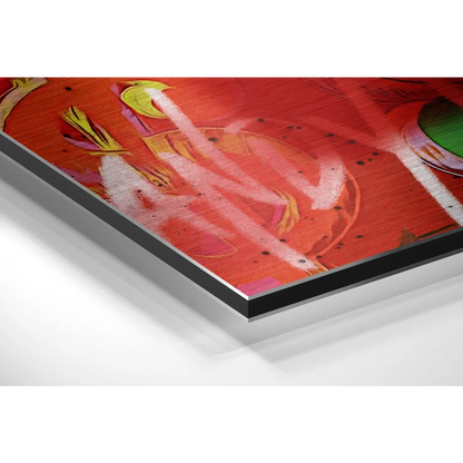 Vibrant Abstract Art on Brushed Aluminium Dibond Print | Glass Wall Art Print | vintageantiquesgifts.com