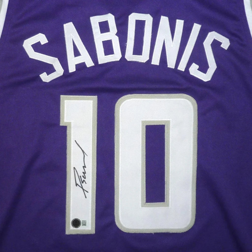 Domantas Sabonis autographed purple Sacramento jersey number 10
