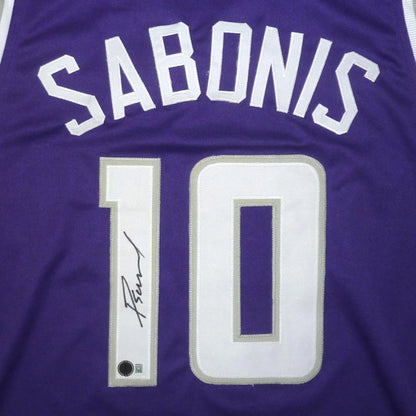 Domantas Sabonis autographed purple Sacramento jersey number 10
