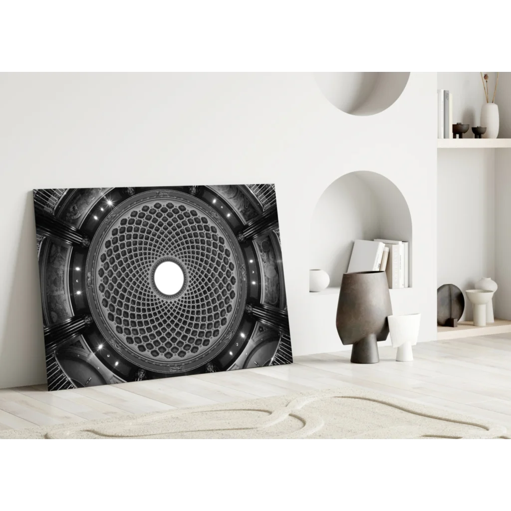 Stunning Geometric Dome Canvas Wall Art in Classic Black and White | Modern Wall Art Decor | vintageantiquesgifts.com