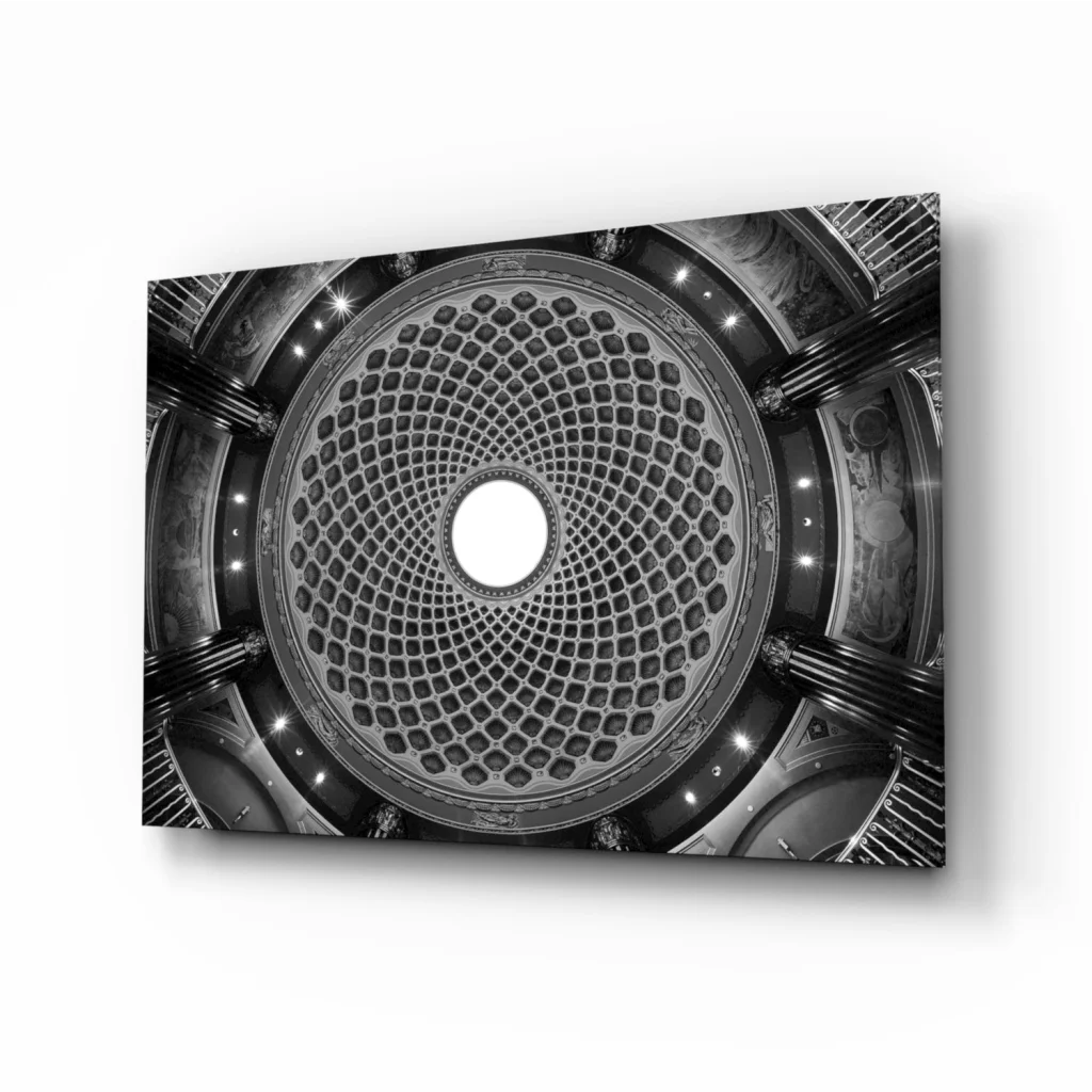 Stunning Geometric Dome Canvas Wall Art in Classic Black and White | Insigneart USA | vintageantiquesgifts.com