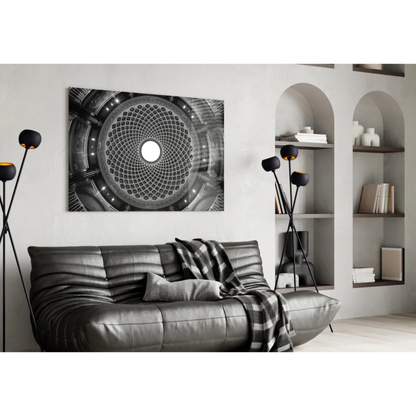 Stunning Geometric Dome Canvas Wall Art in Classic Black and White | Contemporary Home Wall Art | vintageantiquesgifts.com