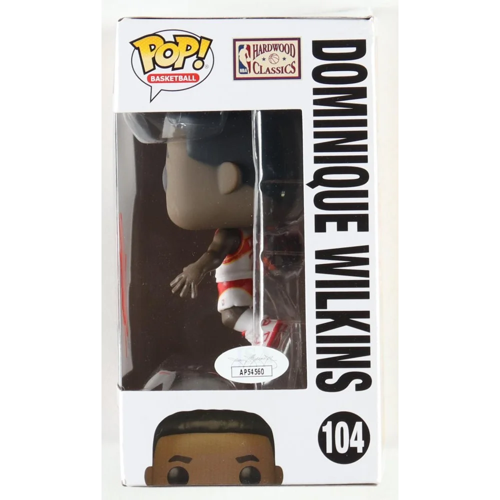 Funko Pop Dominique Wilkins signed Hawks vinyl figure in original packaging with JSA auth