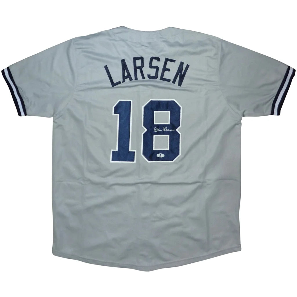 Don Larsen autographed Yankees jersey number 18 gray edition