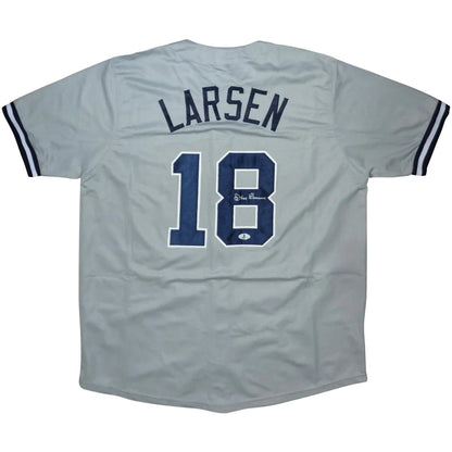 Don Larsen autographed Yankees jersey number 18 gray edition