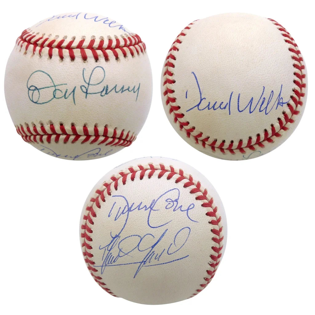 Don German autographed OAL baseball with Larsen, Cone, Wells signatures