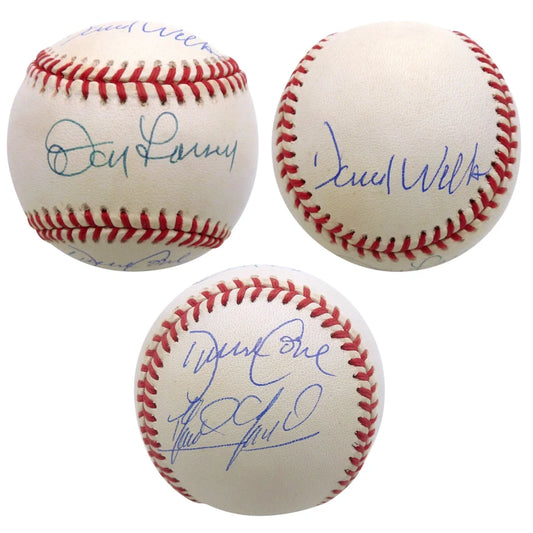 Don German autographed OAL baseball with Larsen, Cone, Wells signatures