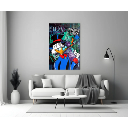 Donald Duck graffiti canvas wall art print