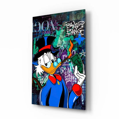 Donald Duck graffiti art print on canvas wall art