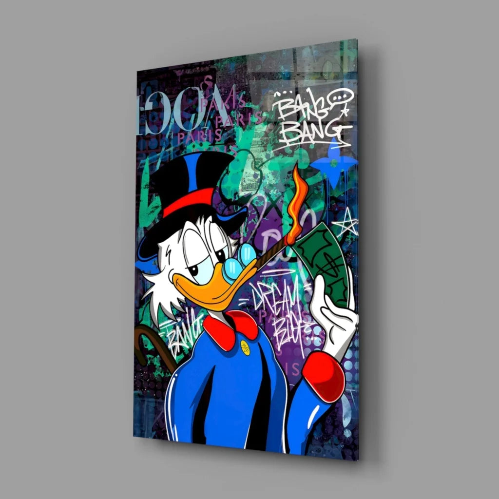 Donald Duck graffiti wall art print on canvas