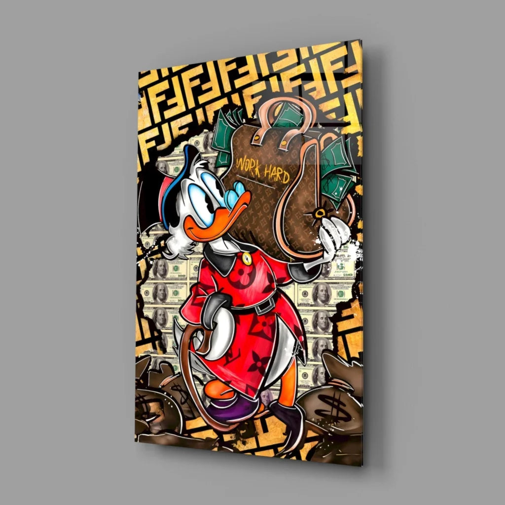 Donald Duck luxury handbag wall art print with gold accents