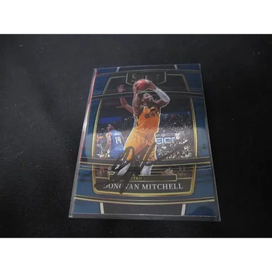 Donovan Mitchell signed trading card in protective sleeve with holographic authentication