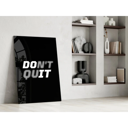Bold black and white dont quit motivational wall art canvas