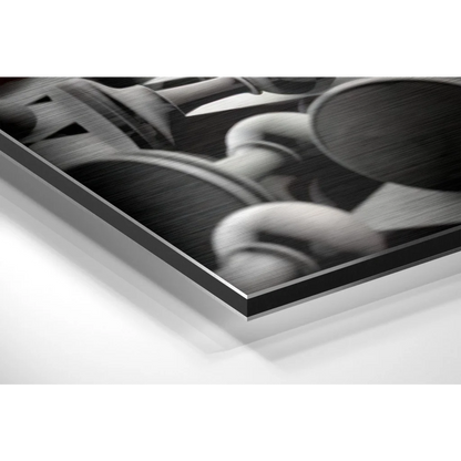 Stunning Brushed Aluminium Dibond Abstract Chess Art Print | Glass Wall Art Print | vintageantiquesgifts.com
