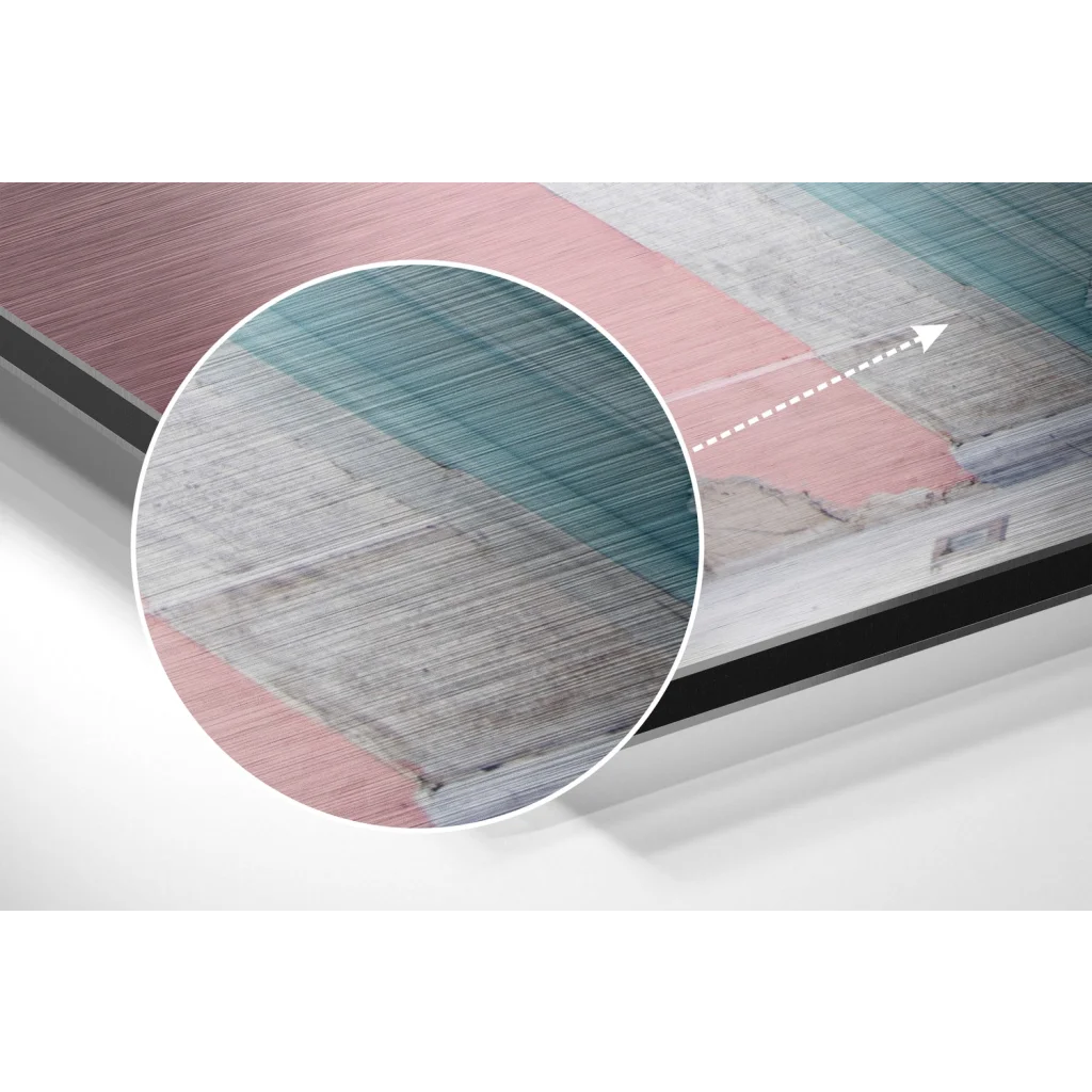 Pastel abstract wall art on brushed aluminium dibond print