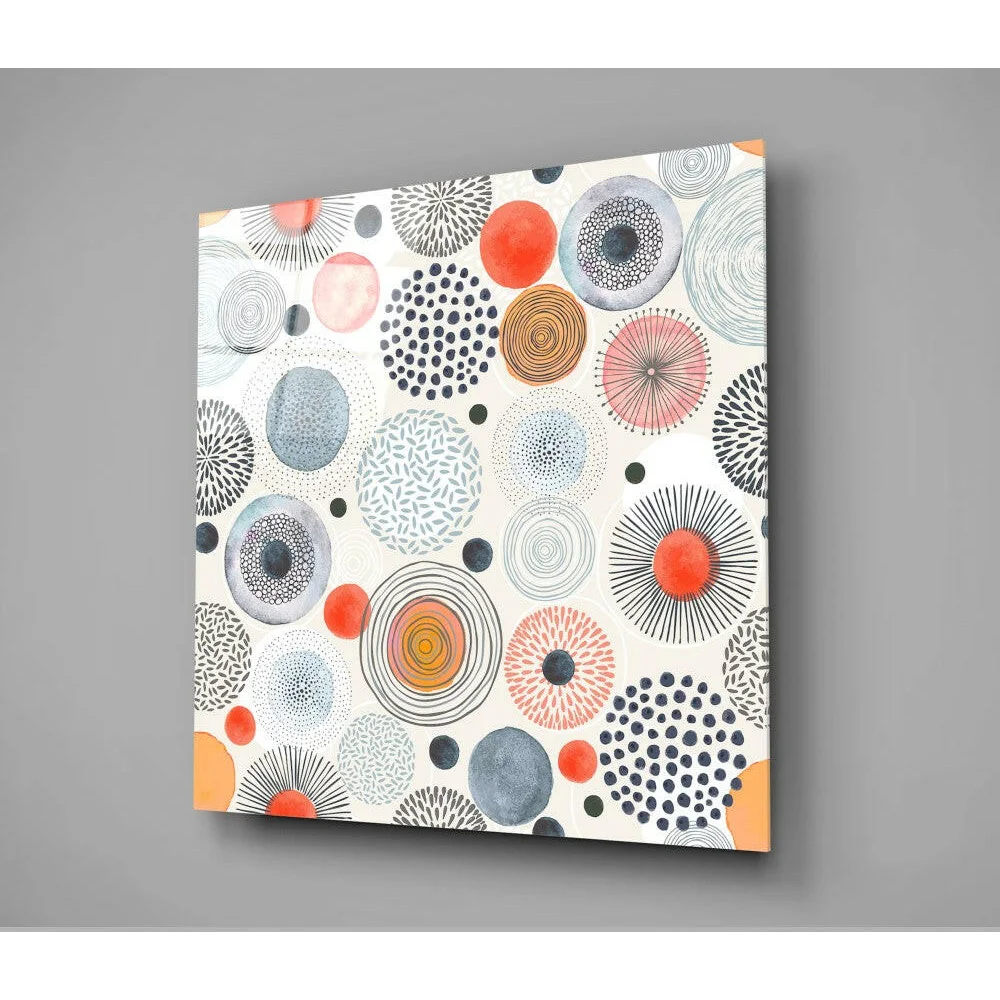 Bold Geometric Circles Modern Canvas Wall Art | Glass Wall Art Print | vintageantiquesgifts.com