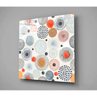 Bold Geometric Circles Modern Canvas Wall Art | Glass Wall Art Print | vintageantiquesgifts.com