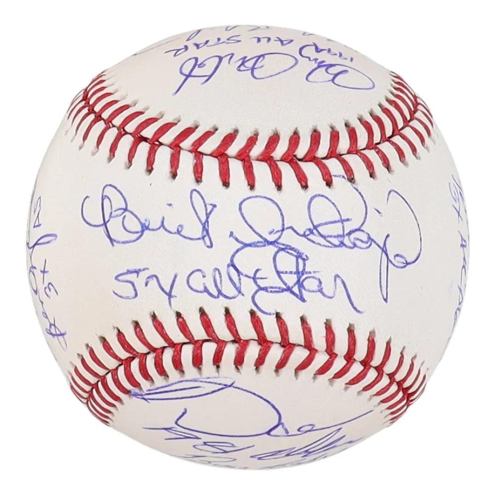 Multi signed baseball with Doug Drabek Jeff Burroughs and Benito Santiago signatures