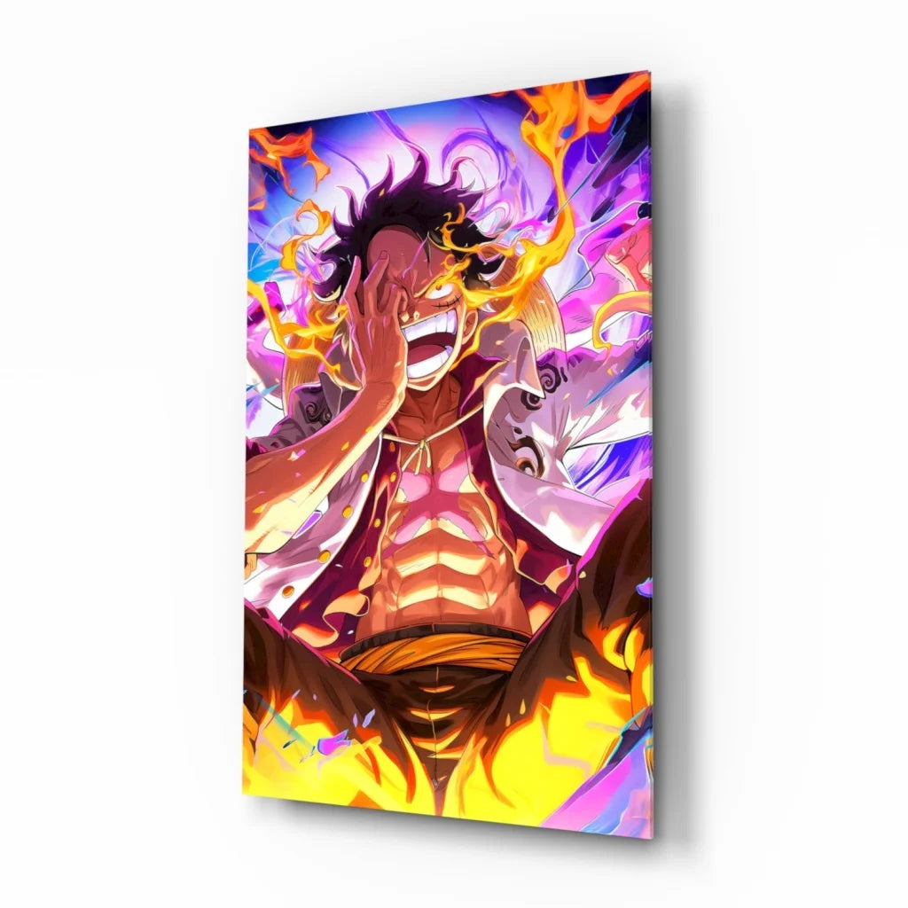 Dragon Ball Z flame power canvas wall art with long-haired character